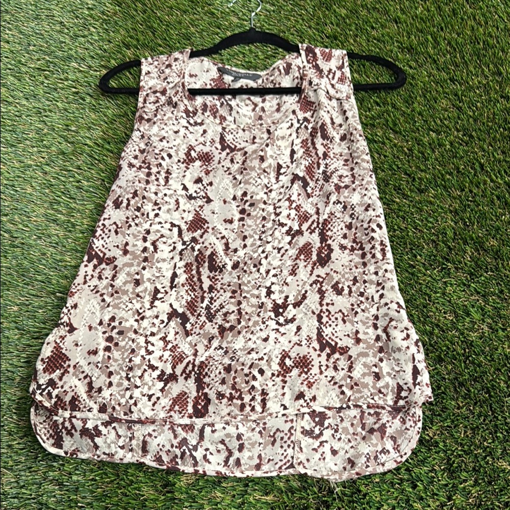 Waverly Brown and Cream Snake Print Tank Top
